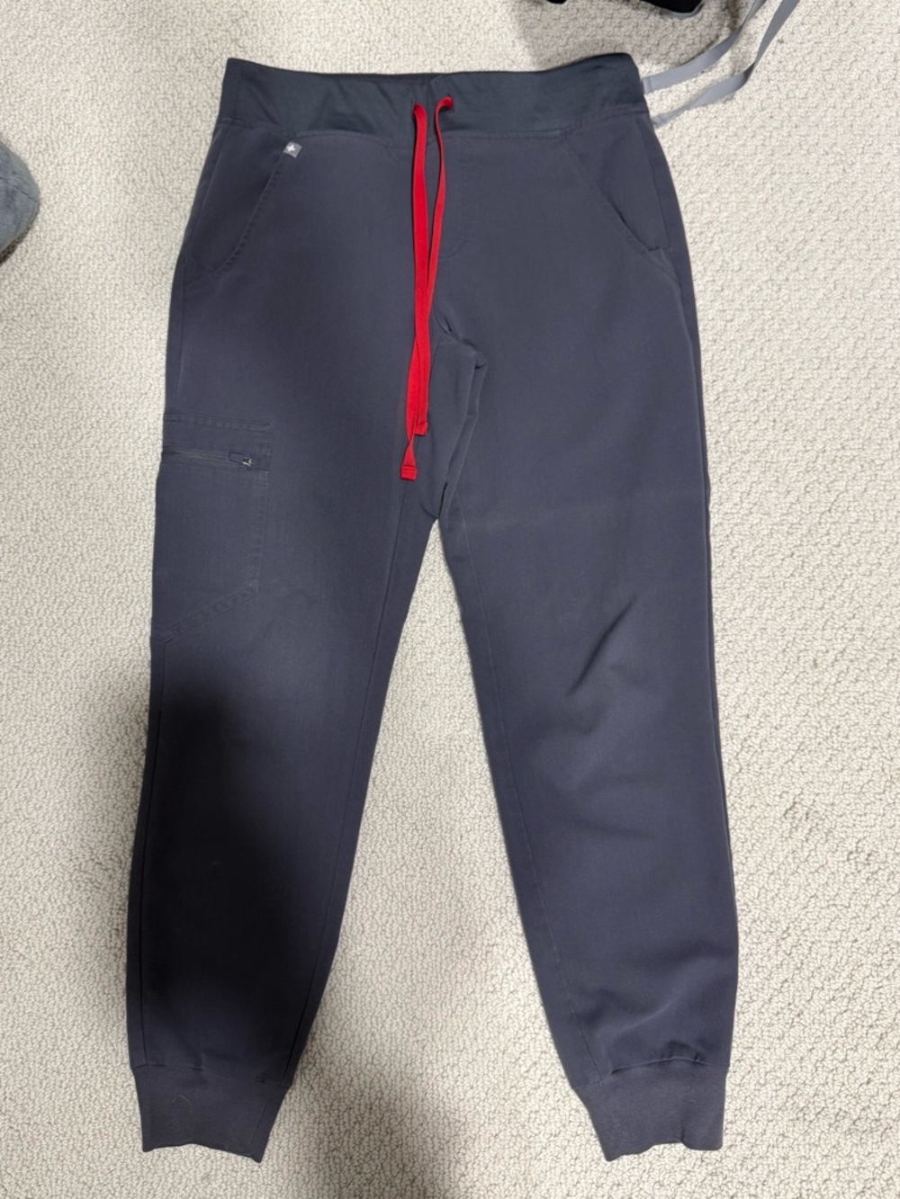 FIGS Women’s Charcoal Jogger Pants with Red Drawstring Limited Edition